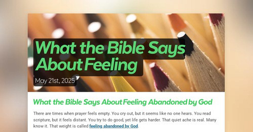 What the Bible Says About Feeling  | Smore Newsletters